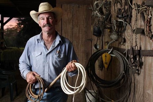 2015 Florida Folk Heritage Award recipient and traditional whip maker, Calvin Mills of Okeechobee. Photo by Robert Stone.